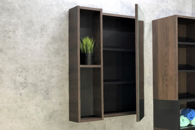 COMFORTY. Зеркало-шкаф "Франкфурт-60" дуб шоколадно-коричневый фото в интернет-магазине Русалия