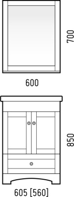 Зеркало с полкой "Техас 60" Corozo фото в интернет-магазине Русалия