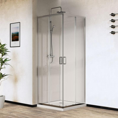 Душевой уголок City VSS-5CT9010CL, 1000*900, хром, стекло прозрачное Vincea фото в интернет-магазине Русалия