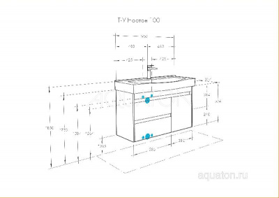 Тумба под раковину AQUATON Нортон 100 белая 1A249001NT010 фото в интернет-магазине Русалия