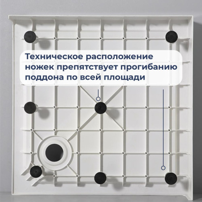 Душевой поддон квадратный RGW SMC-W Белый 900x900 фото в интернет-магазине Русалия