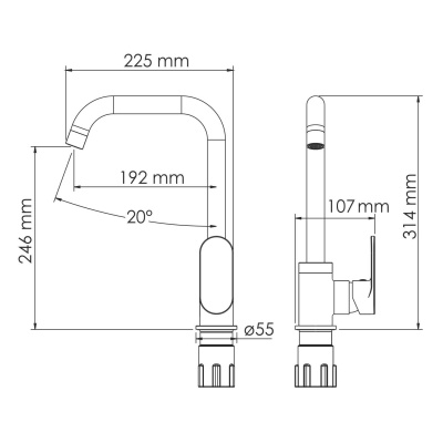 Elbe A7407 Смеситель для кухни Wasserkraft фото в интернет-магазине Русалия