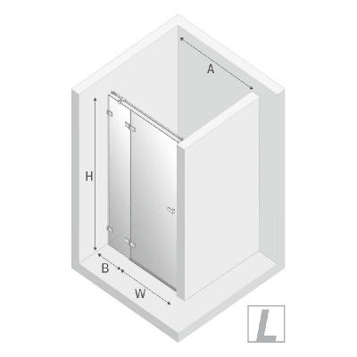 Дверь в нишу NEW TRENDY AVEXA BLACK 140x200 EXK-1558 (черный) фото в интернет-магазине Русалия