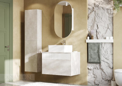 Тумба под раковину AQUATON Марбл 80 слэйт, белый матовый 1A276201MH4C0 фото в интернет-магазине Русалия