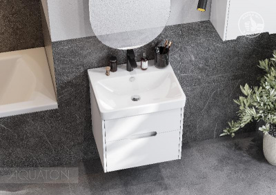 Тумба под раковину AQUATON Оливия 55 белый матовый 1A254201OL010 фото в интернет-магазине Русалия