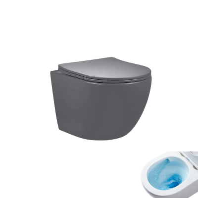 Унитаз подвесной Tornado Gid Tr2122TF-Dgm 62260Y серый матовый 49x36x36 фото в интернет-магазине Русалия