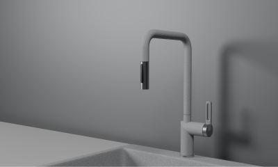 Смеситель для кухни GRANULA с выдвижным изливом (8173, БАЗАЛЬТ) фото в интернет-магазине Русалия