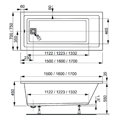 Акриловая ванна VAGNERPLAST CAVALLO 160x70 VPBA167CAV2X-04 фото в интернет-магазине Русалия