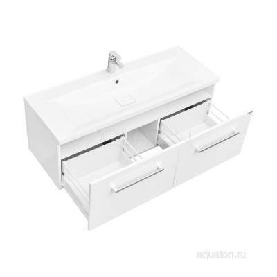 Тумба под раковину AQUATON Мадрид 120 М 2 ящика белый 1A170301MA010 фото в интернет-магазине Русалия