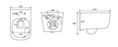 SET AQUATEK ДИВА 4в1 (рама AQUATEK Standard INS-0000012+ кркпеж KKI-0000002+клавиша KDI-0000023+унитаз ДИВА AQ2012-00 с тонким сиденьем soft-close фото в интернет-магазине Русалия