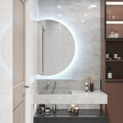 Зеркало с подсветкой Jill 600х900 открытая подветка, оборачиваемая модель ЗЛП3564 Continent фото в интернет-магазине Русалия