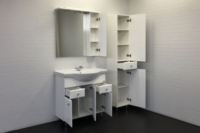 COMFORTY. Шкаф-колонна "Сочи-35" белый глянец фото в интернет-магазине Русалия