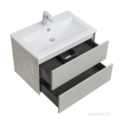 Тумба под раковину AQUATON Сохо 75 cлэйт, галька серая 1A258101AJ9A0 фото в интернет-магазине Русалия