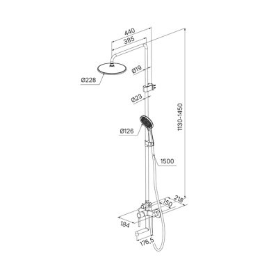 Душевая система с тропическим душем и изливом IDDIS Aiger (AIGSB3Fi06) фото в интернет-магазине Русалия