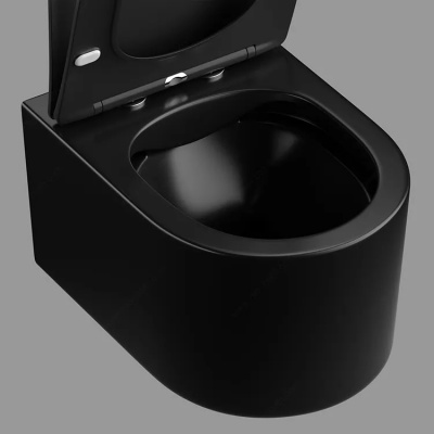 Унитаз TANARO Aria MB подвесной безободковый черный матовый, ТЕРМООБЖИГ (не плёнка) Ceruttispa CT9238(490х365х355) фото в интернет-магазине Русалия