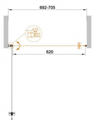 Распашная дверь для душа 70 ECO-O-B-1-70-C-Cr Cezares фото в интернет-магазине Русалия