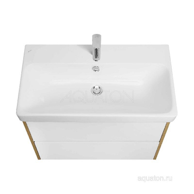 Тумба под раковину AQUATON Сканди 80 белый, дуб рустикальный 1A283001SDZ90 фото в интернет-магазине Русалия