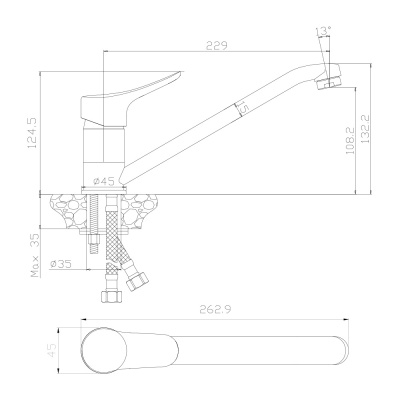 Смеситель OLIVE'S для кухни ARRIBA (09400AR) фото в интернет-магазине Русалия