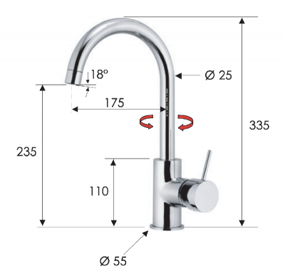 Смеситель для кухни Remer X Style X72 фото в интернет-магазине Русалия