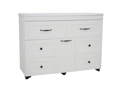 Тумба Дуэт 120 с бельевой корзиной с раковиной Marko Комфорт (две чаши) 120 Misty фото в интернет-магазине Русалия