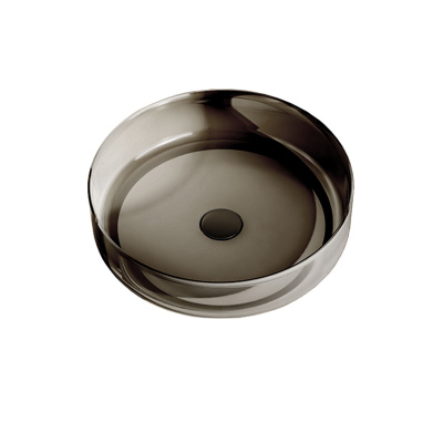 Раковина прозрачная Vincea VBS-6T16B, 450*450*130, накладная, цвет черный фото в интернет-магазине Русалия