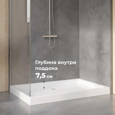 Душевой поддон керамический прямоугольник 800x1400 фото в интернет-магазине Русалия