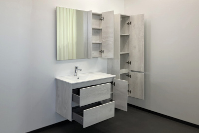 COMFORTY. Зеркало-шкаф "Бремен-90" дуб белый фото в интернет-магазине Русалия