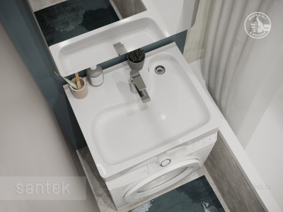 Раковина Santek Клио 60х51 с кронштейнами 1WH501770 фото в интернет-магазине Русалия