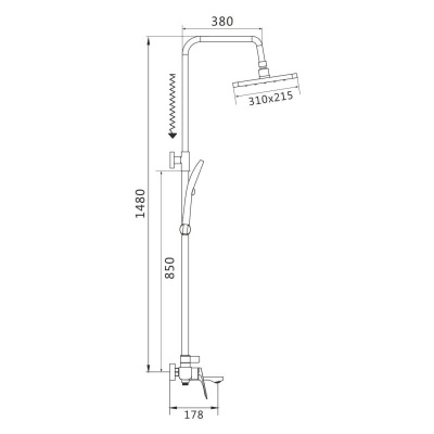Душевая система Shevanik S9136H, черный фото в интернет-магазине Русалия