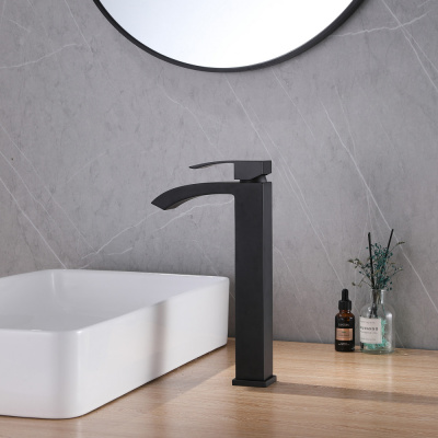 Смеситель ABBER Wasserfall AF8611B для накладной раковины, черный матовый фото в интернет-магазине Русалия