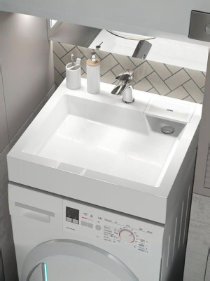 Раковина над стиральной машиной Uperwood Vission 60х55х11 см, белая глянцевая 45483000001 фото в интернет-магазине Русалия