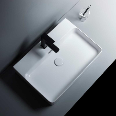 Раковина керамическая Vincea VBS-303, 600*420*130 накладная, цвет белый фото в интернет-магазине Русалия