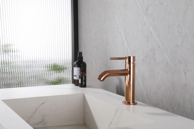 Смеситель ABBER Wasser Kreis AF8110RG для раковины, розовое золото фото в интернет-магазине Русалия