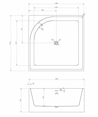 Акриловая ванна ABBER AB9337 140х140х60 см фото в интернет-магазине Русалия