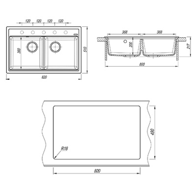 Кухонная мойка Florentina ЛИПСИ 20.370.E0820.307, серый шёлк фото в интернет-магазине Русалия