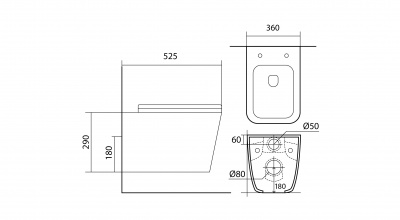 SET AQUATEK ЛИБРА N KDI21(рама AQUATEK Standard INS-0000012 с клавишей KDI-0000021 и крепежом KKI-0000002+унитаз ЛИБРА AQ0530N-00 с тонким сиденьем sc фото в интернет-магазине Русалия