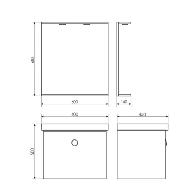 COMFORTY. Зеркало "К-60" белый глянец фото в интернет-магазине Русалия