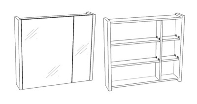 Зеркало-шкаф "Верона 75" универсальное, лайн Corozo фото в интернет-магазине Русалия