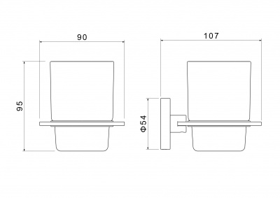 Стакан с держателем AQUATEK AQ4204CR ОБЕРОН фото в интернет-магазине Русалия