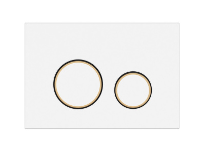 Клавиша смыва TWINS белый матовый/золото A63535 Cersanit фото в интернет-магазине Русалия