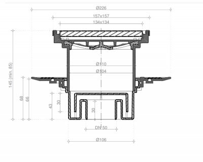 Точечный трап Pestan Confluo Standard 15х15 Black Glass (13000097) фото в интернет-магазине Русалия