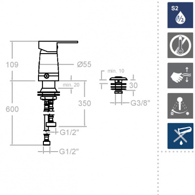 Встраиваемый смеситель для биде однорычажный ALEXIA SA362302 Ramon Soler фото в интернет-магазине Русалия
