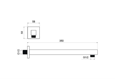 Держатель верхнего душа настенный 350 мм AQUATEK AQ2175CR фото в интернет-магазине Русалия