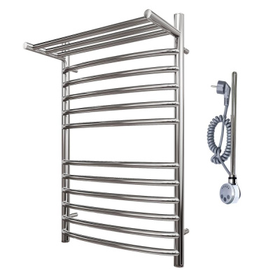 Полотенцесушитель электрический Point Альфа PN05148SPE П11 400x800 с полкой левый/правый, хром фото в интернет-магазине Русалия