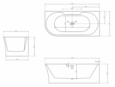 Акриловая ванна ABBER AB9335-1.7 R 170х78х60 см фото в интернет-магазине Русалия