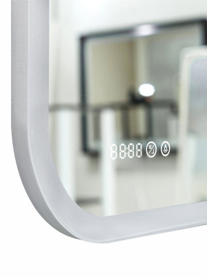 Зеркало с подсветкой Bliss 800x600 линза, часы, антизапотевание ЗЛП450 Continent фото в интернет-магазине Русалия