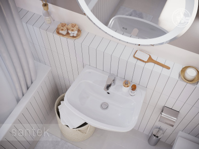 Раковина Santek Лонги 550х420 отверстие под смеситель 1WH501755 фото в интернет-магазине Русалия