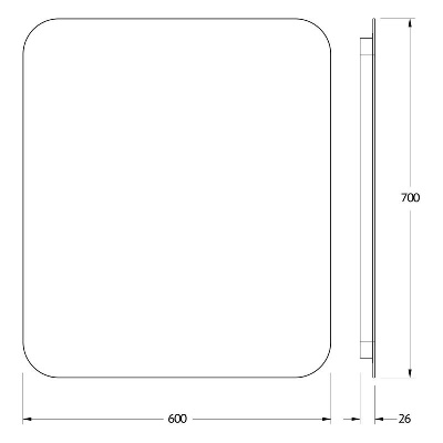 Зеркало  с LED-подсветкой настенное OPTI DEFESTO 60x70 см, DF 2806S фото в интернет-магазине Русалия