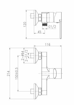 Смеситель для душа Brasko Black А63109 черный Cersanit фото в интернет-магазине Русалия