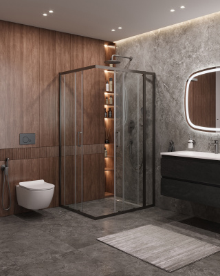 Душевой уголок CEZARES MOLVENO-AH-21-90+30-C-GM-IV фото в интернет-магазине Русалия